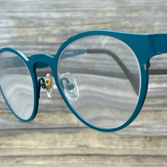 SEE Women Eyeglasses Frame Blue Tone Metal Glasses Frame 8216 Titanium 47[]22 14